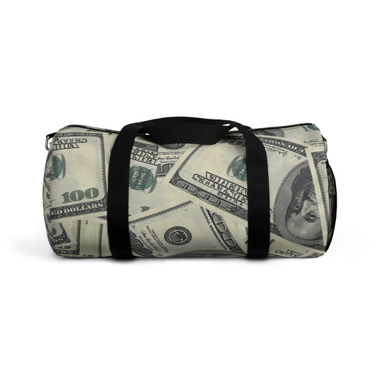 Money Print Duffel Bag - Stylish Gym Bag, Travel Bag, Weekend Getaway Bag, Gift for Budget-Lovers & Adventurers