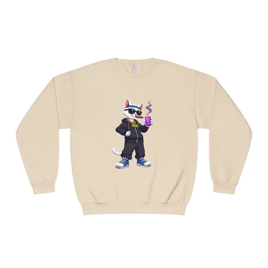 Street Style Wolf Crewneck Sweatshirt - Livin Life Graphic
